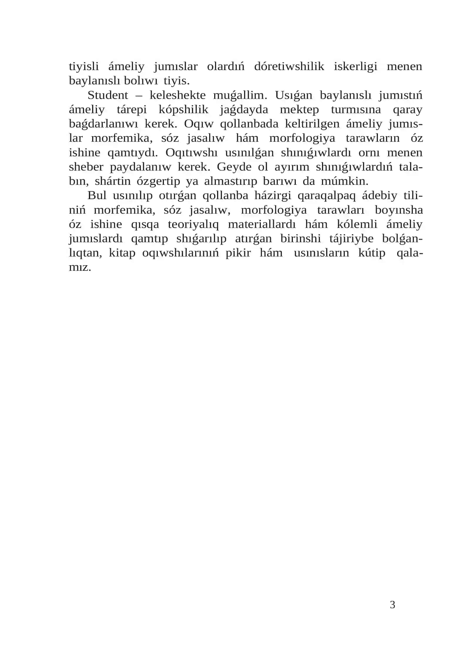 HÁZIRGI QARAQALPAQ ÁDEBIY TILI. MORFOLOGIYA PÁNINEN ÁMELIY JUMÍSLAR 3