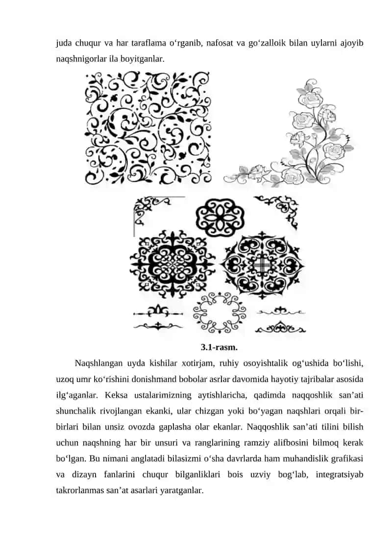 Qadimiy me’moriy yodgorliklaridagi o‘simliksimon naqshlaridan namuna bajarish usullari 3