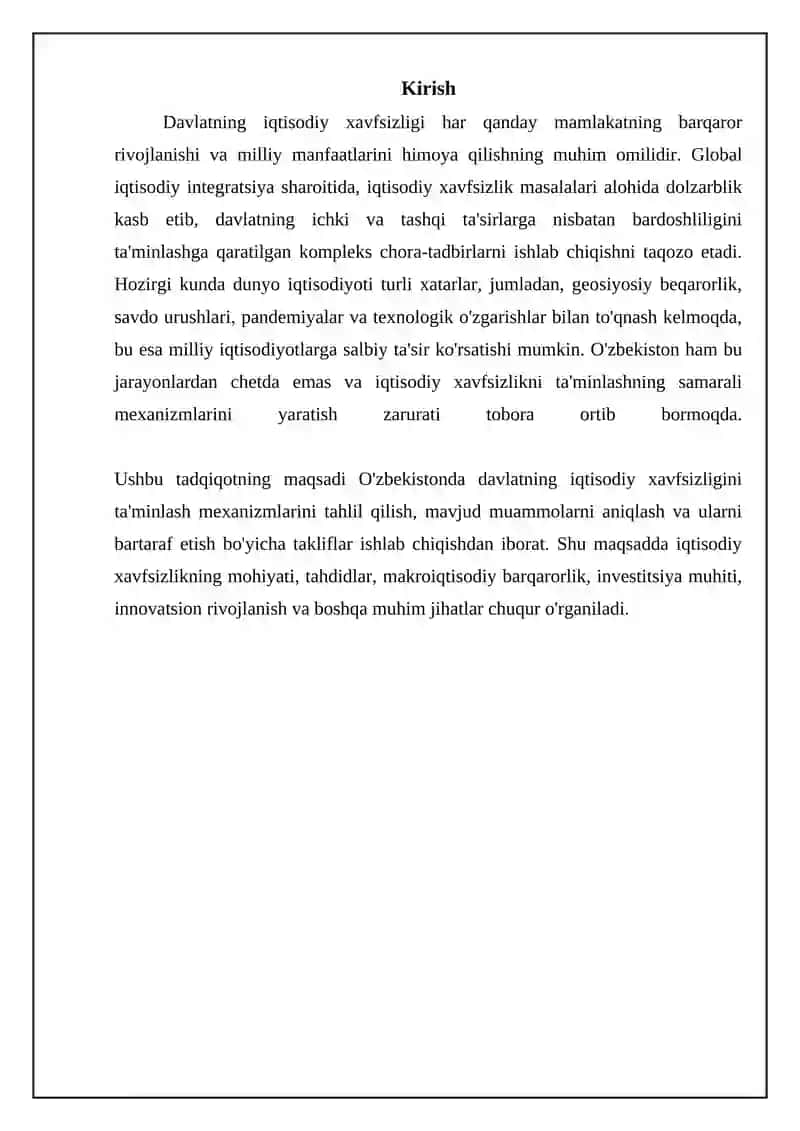 Mamlakat iqtisodiy xavfsizligini ta'minlash mexanizmi 3