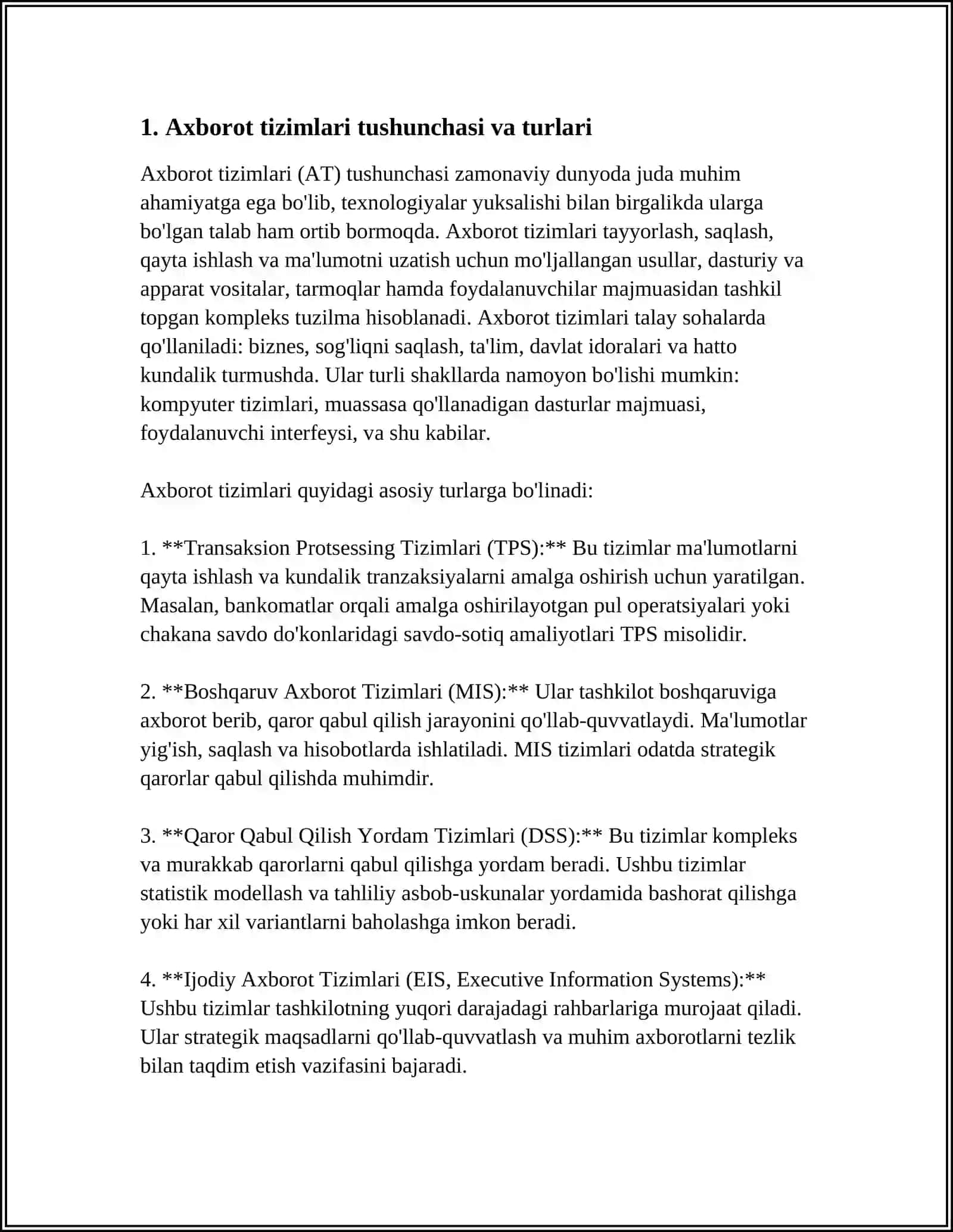 AXBOROT TIZIMLARI VA ULARNING HAYOTIY SIKL 3