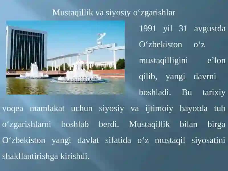 O‘zbekistonning mustaqillikdan keyingi taraqqiyoti 3