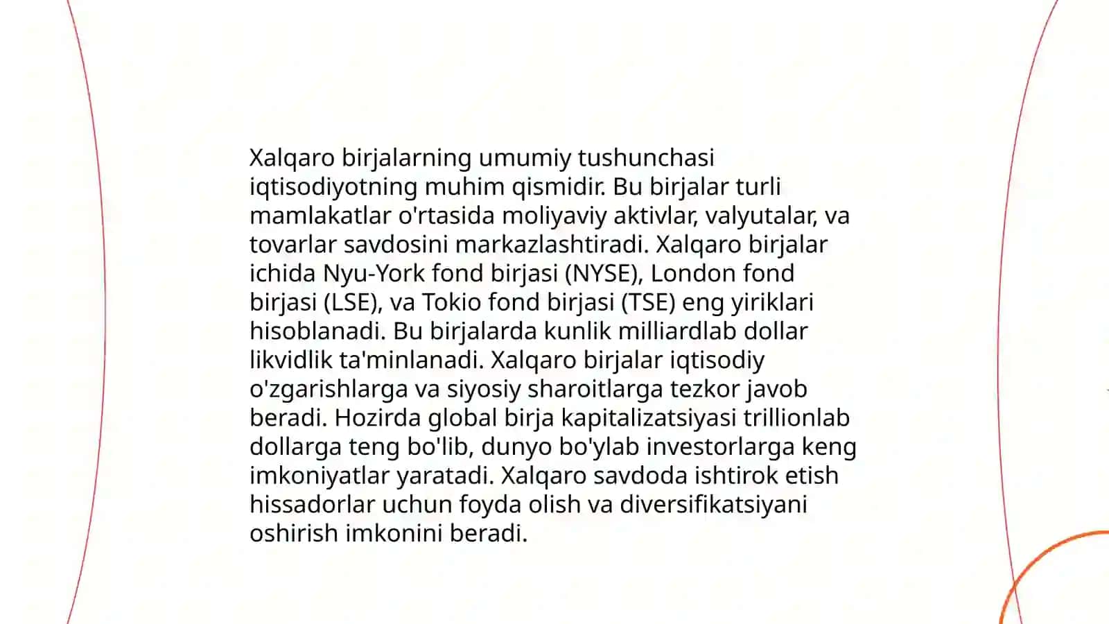 Xalqaro birjalar faoliyati 3