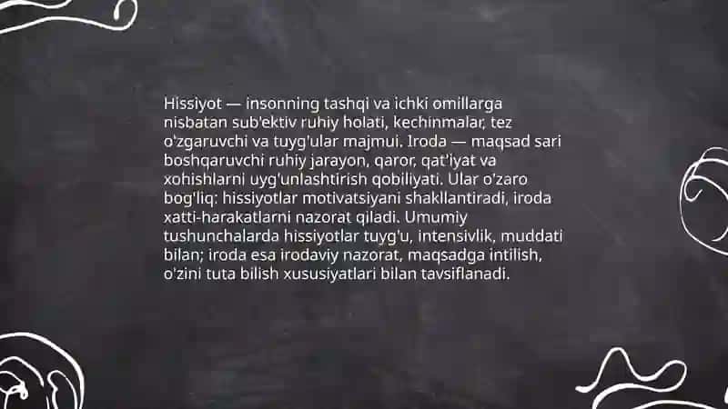 Hissiyot va iroda 3