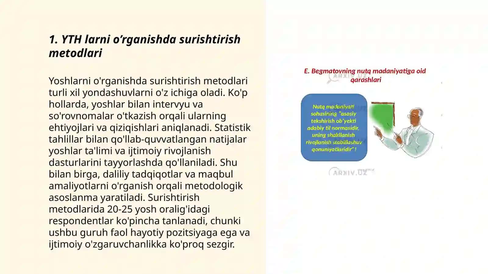 YTH larni o’rganishda surishtirish ishlarini tashkil etish 3