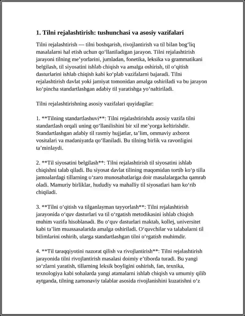 TILNI PLANLASHTIRISH. STANDARTLASHGAN ADABIY TIL TUSHUNCHASI 3