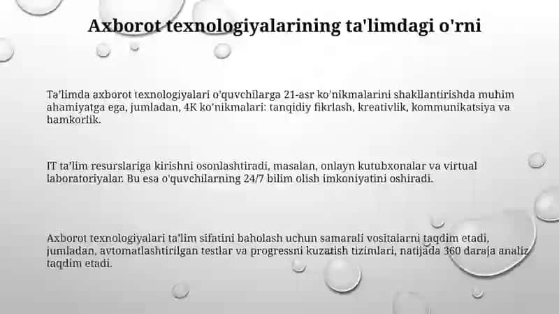 Texnologiya darslarida axborot texnologiyasidan foydalanish 3