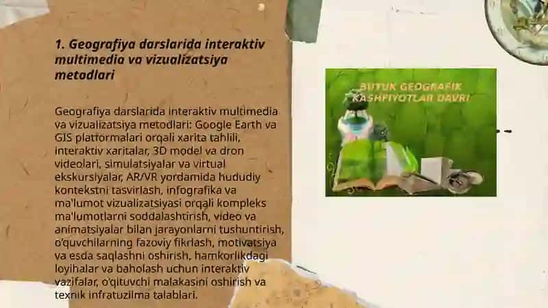 Geografik fanlarni oʻqitishning innovatsion usullarini va oʻqitish tajribasini tahlil qilish 3