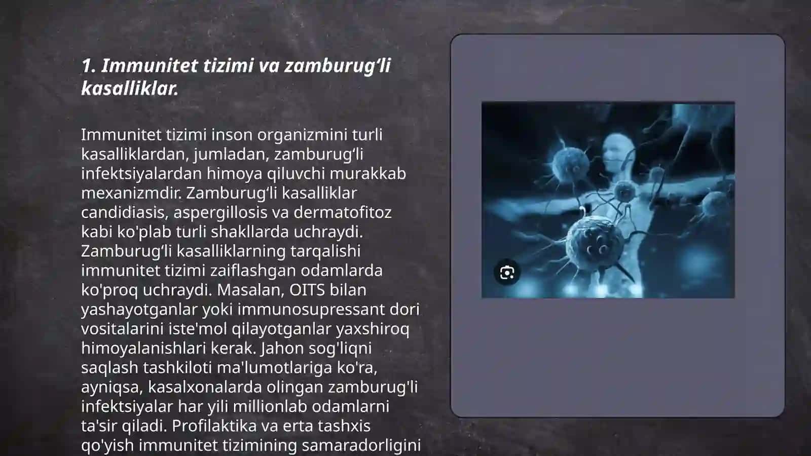Immunitet Tizimi va Zamburug'li va Parazitar Kasalliklar 3