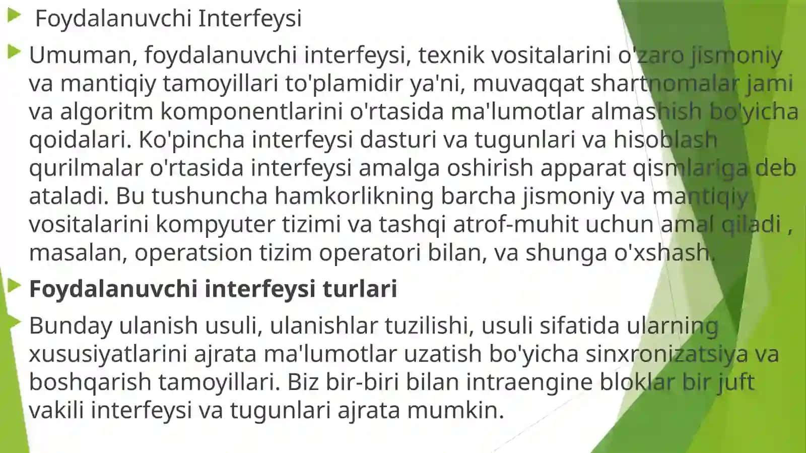 Foydalanuvchi Interfeysiturlari 3