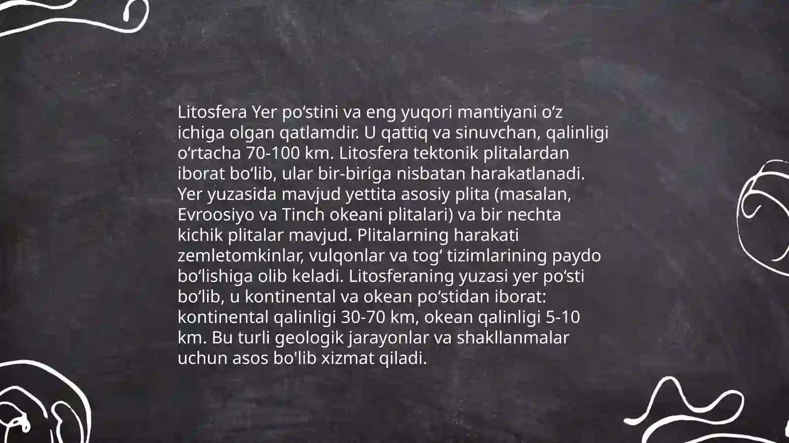 Yerning paydo boʻlishi tuzilishi va kimyoviy tarkibi Litosfera 3