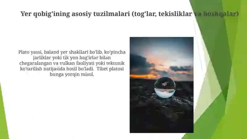 Yerning geografik qobiĝi. Litosfera 3