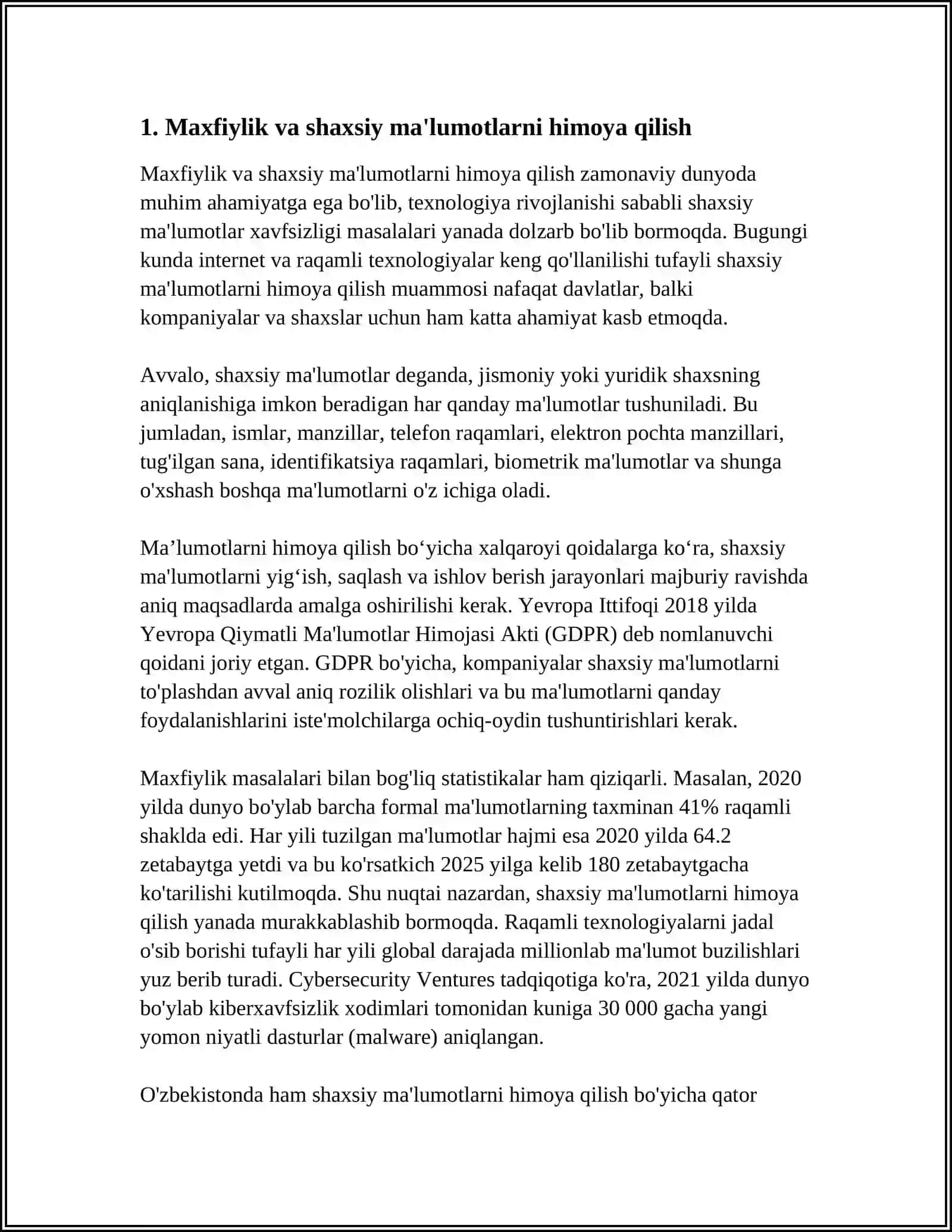 O‘ILA BILAN ISHLASHNING AXLOQIY TAMOYILLARI 3