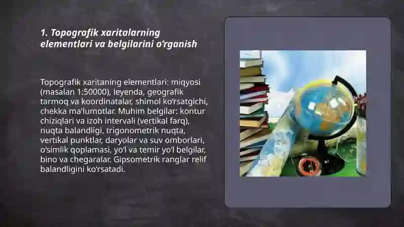 Topogirafik kartalardan foydalanib,relief turlari va shakillarini aniqlash 3