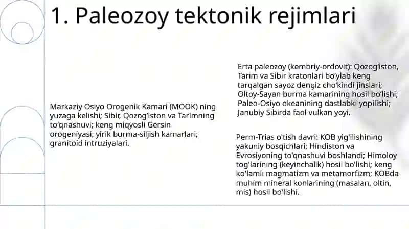 O'rta Osiyoning Tokembriy va Paleozoydagi Evolyutsiyasi 3