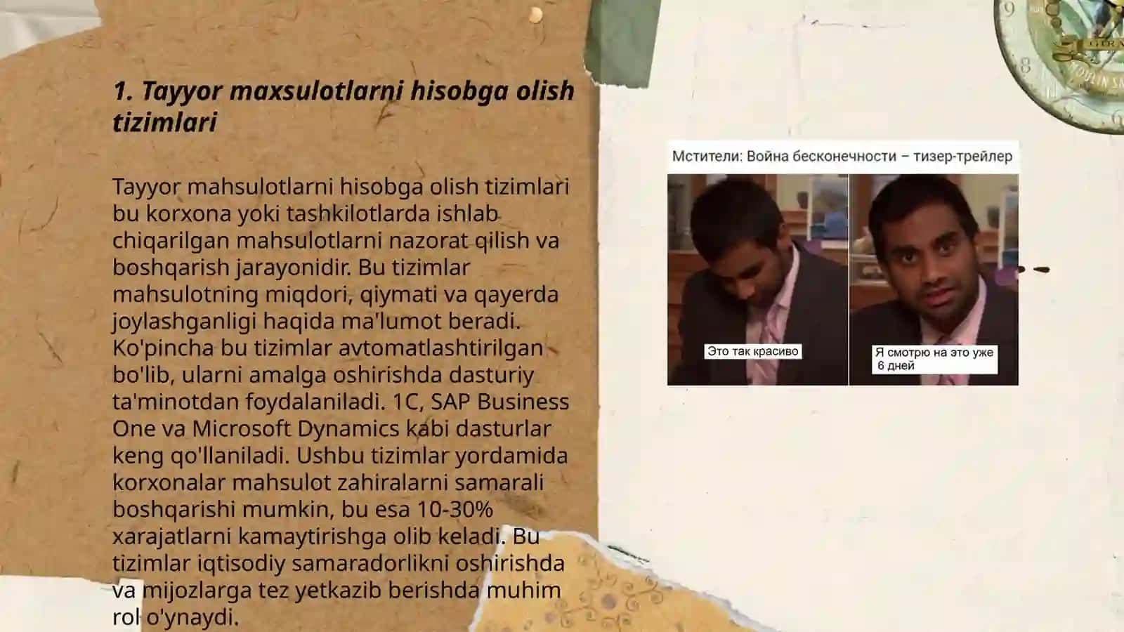 Tayyor maxsulat ish xizmatlari sotilishi hisobga olish 3