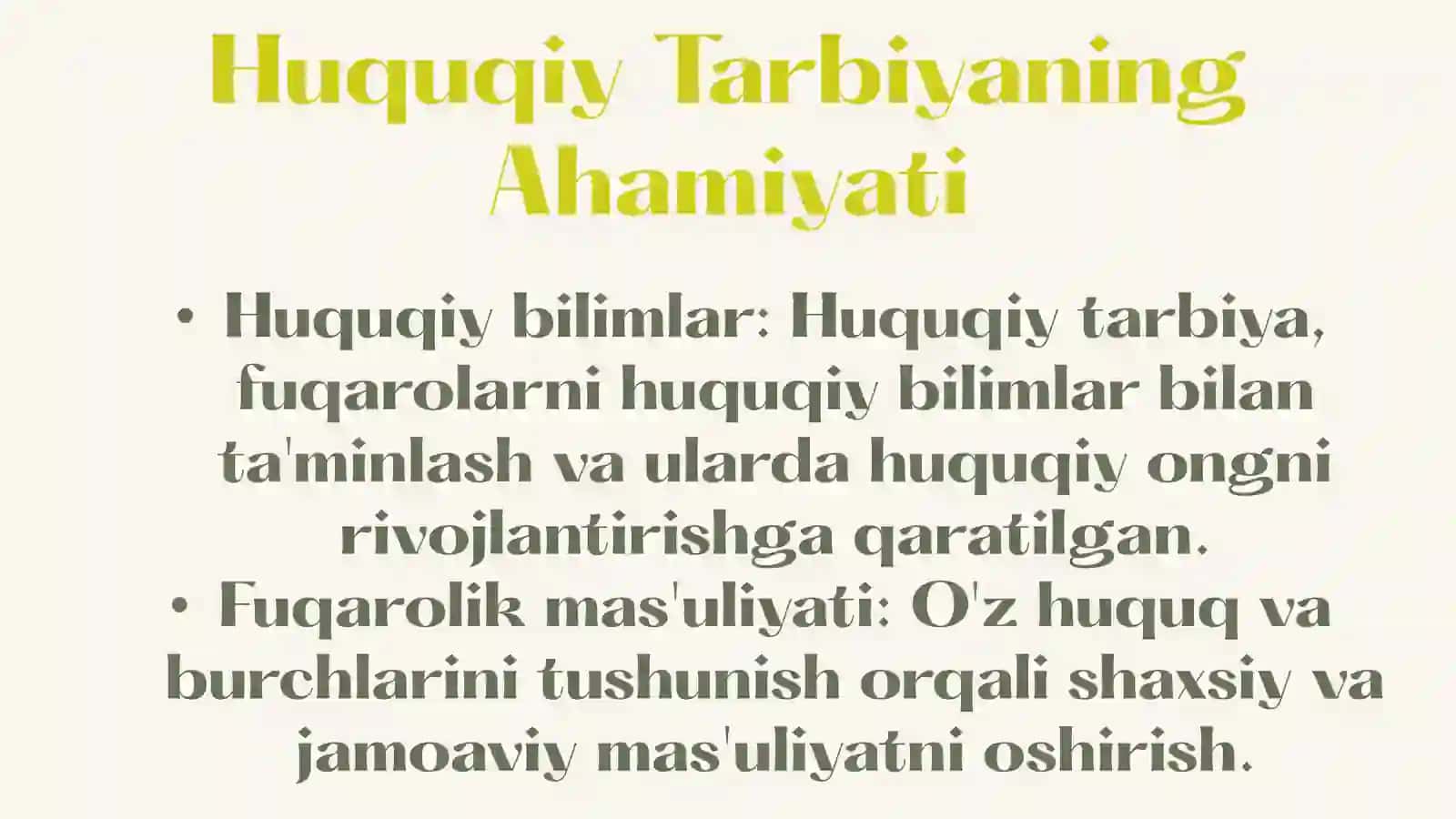 Huquqiy Tarbiyaning O'quv Jarayonini Tashkil Etishga Qo'yiladigan Talablar 3