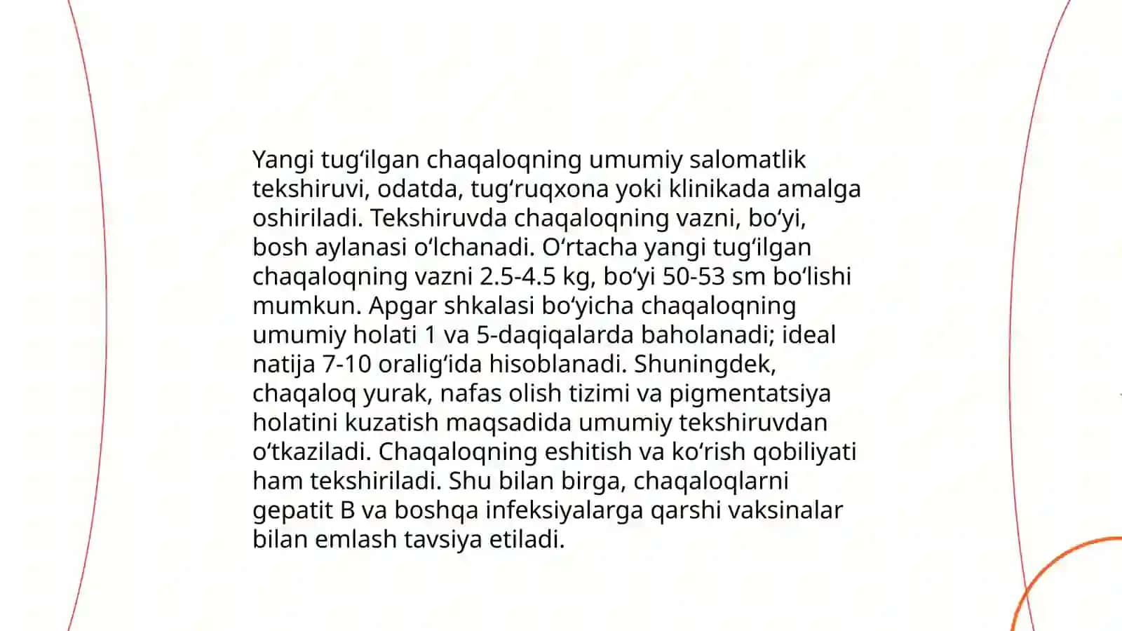 Yangi tugʻilgan chaqaloqning birlamchi parvarishi va patronaji 3