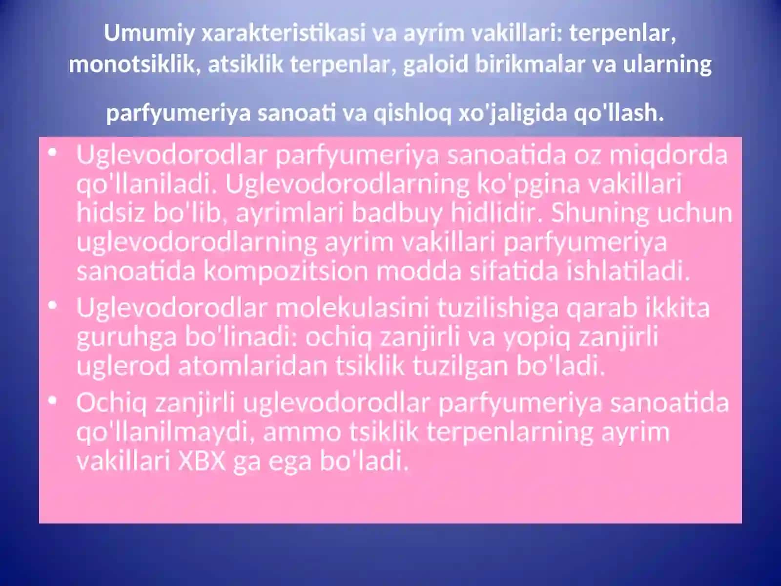 Uglevodorodlar va galoid birikmalar 3