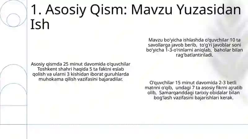 45 minutli dars uchun dars taqsimoti yaratish 3