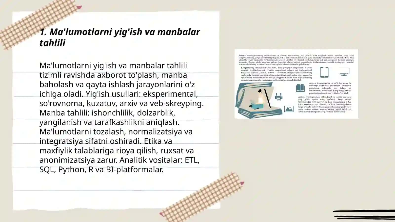 Maʼlumotlar va axborot tahlil texnologiyalariga obzor 3