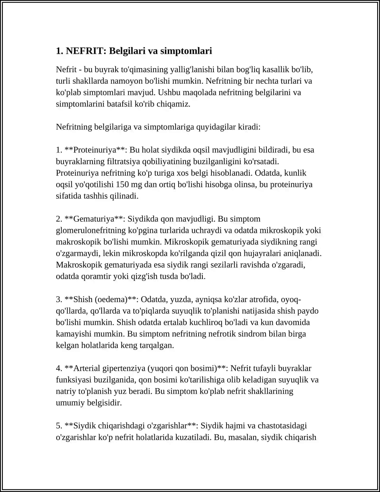 NEFRIT. PIYELONEFRIT. SISTIT. URETRIT. BUYRAK-TOSH KASALLIGI 3