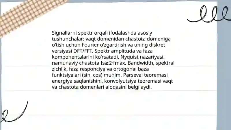 Signallarni spektr orqali ifodalash 3