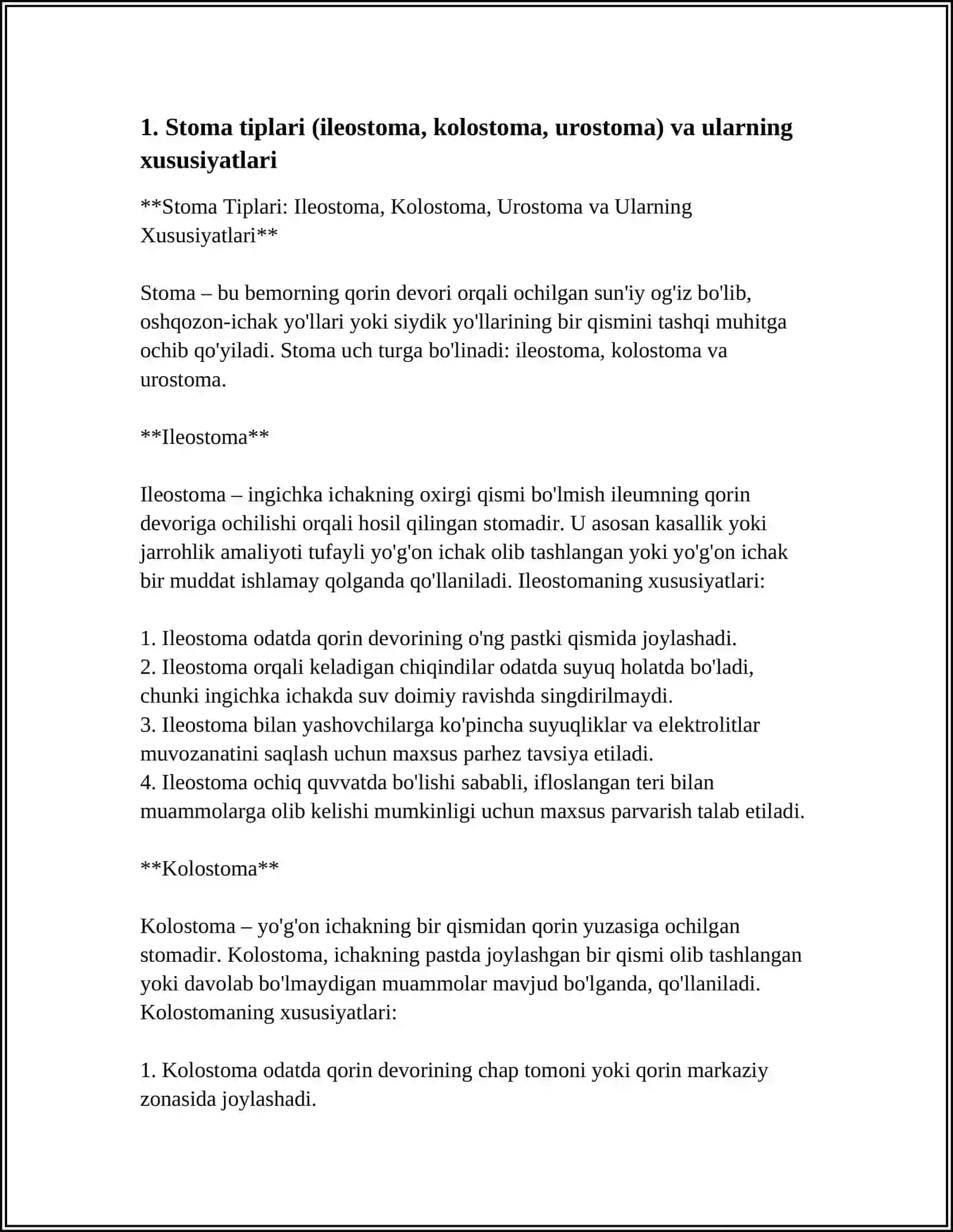 XIRURGIK STOMANI PARVARISH QILISH 3