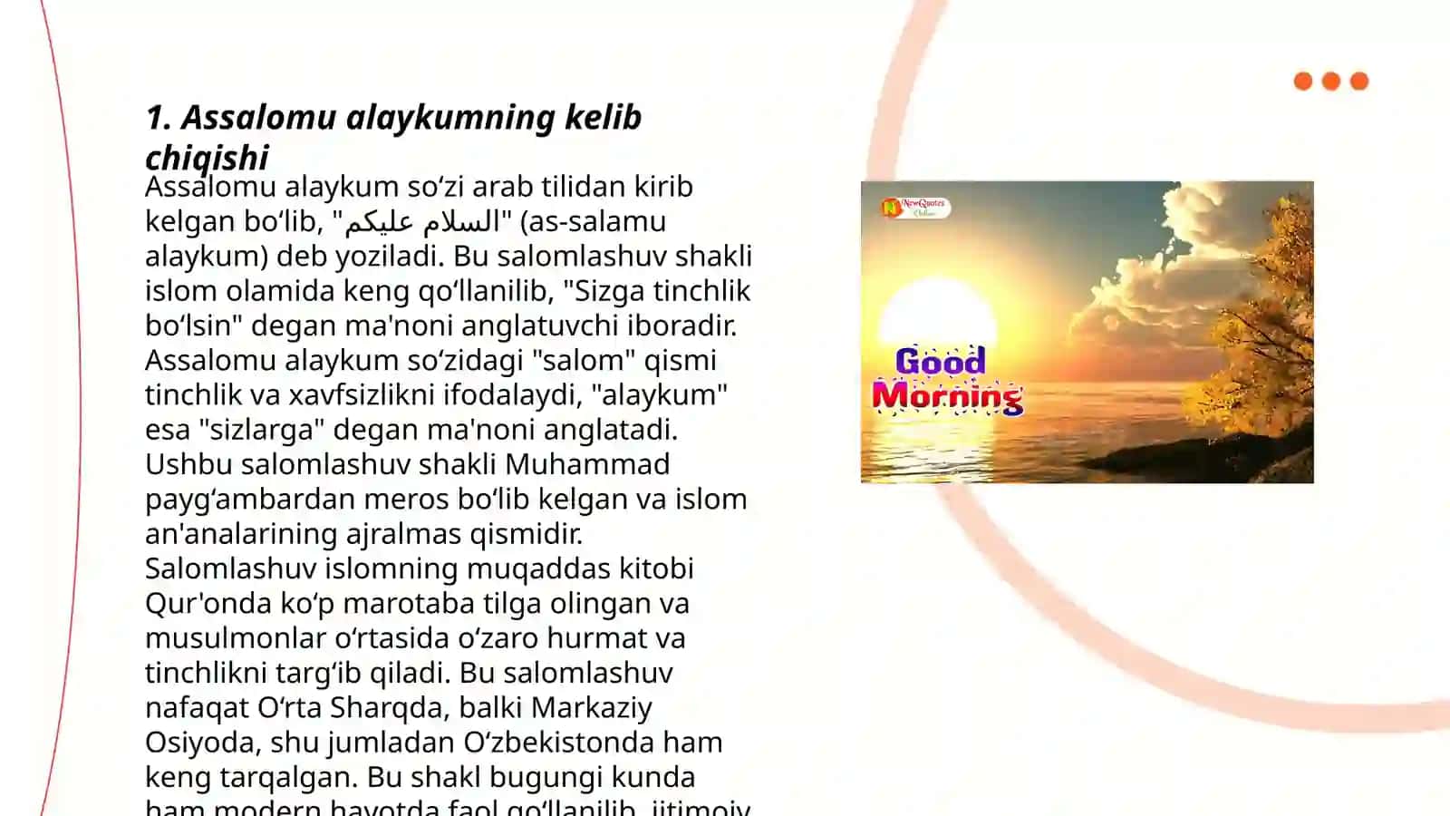 Assalomu alaykumning iborasi tarixi 3