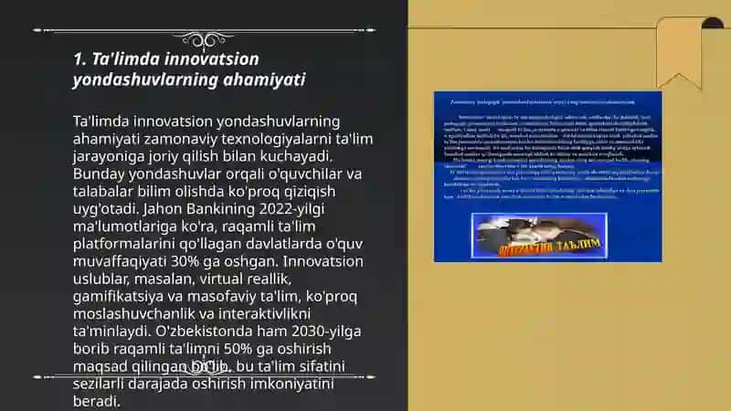 Ta'lim rivojlanishining yangi pedagogik texnologiyalarning mohiyati 3