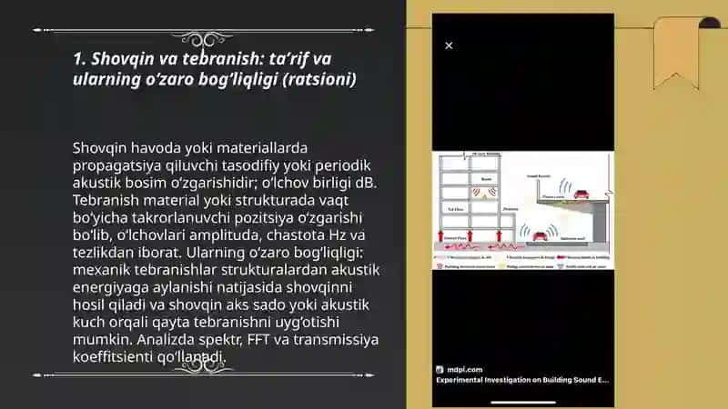 Shovqin va tebranish. Ularning ratsioni 3