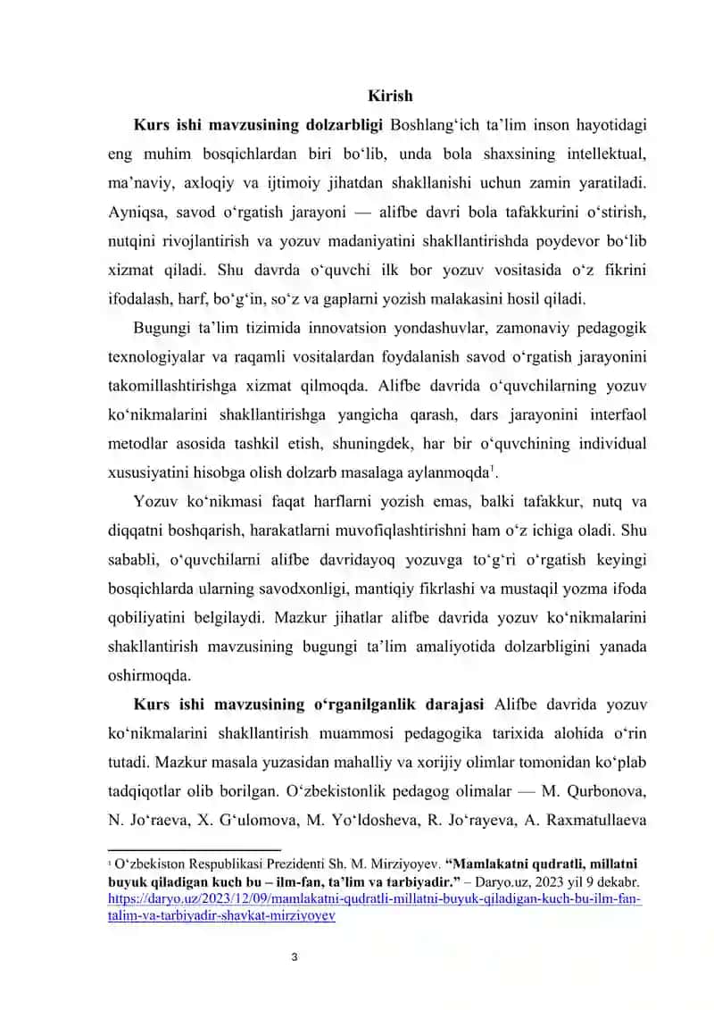 Alifbe davrida yozuv ko‘nikmalarini shakllantirish   |  Alifbe davrida yozuv ko‘nikmalarini shakllantirish 3