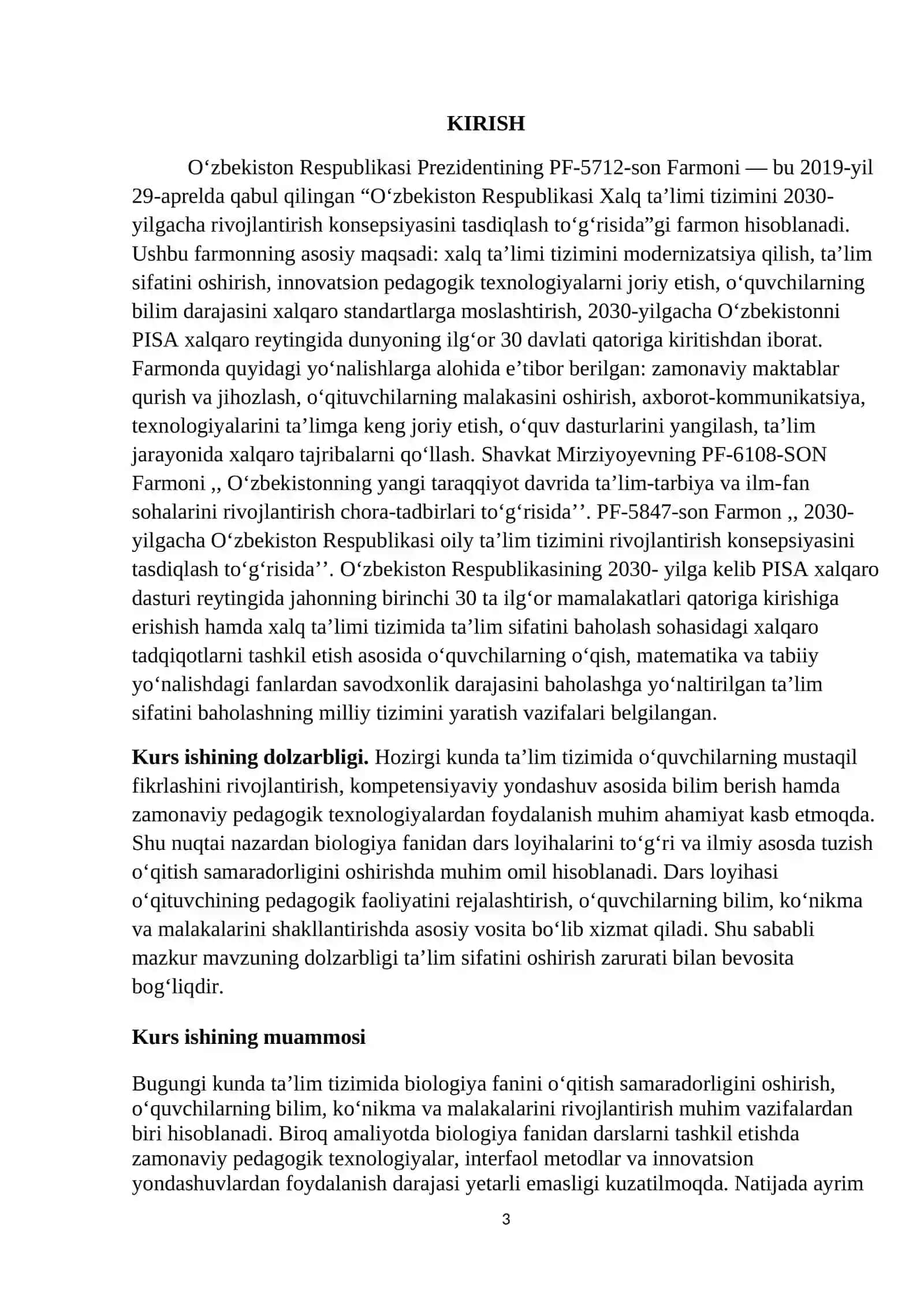 BIOLOGIYA FANIDAN DARS LOYIHALARINI TUZISH METODIKASI 3