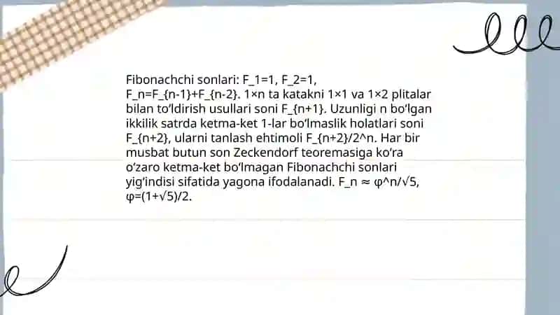Sonli ketma ketliklarni kombinatorika ehtimollar nazariyasidagi tadbiqlari 3