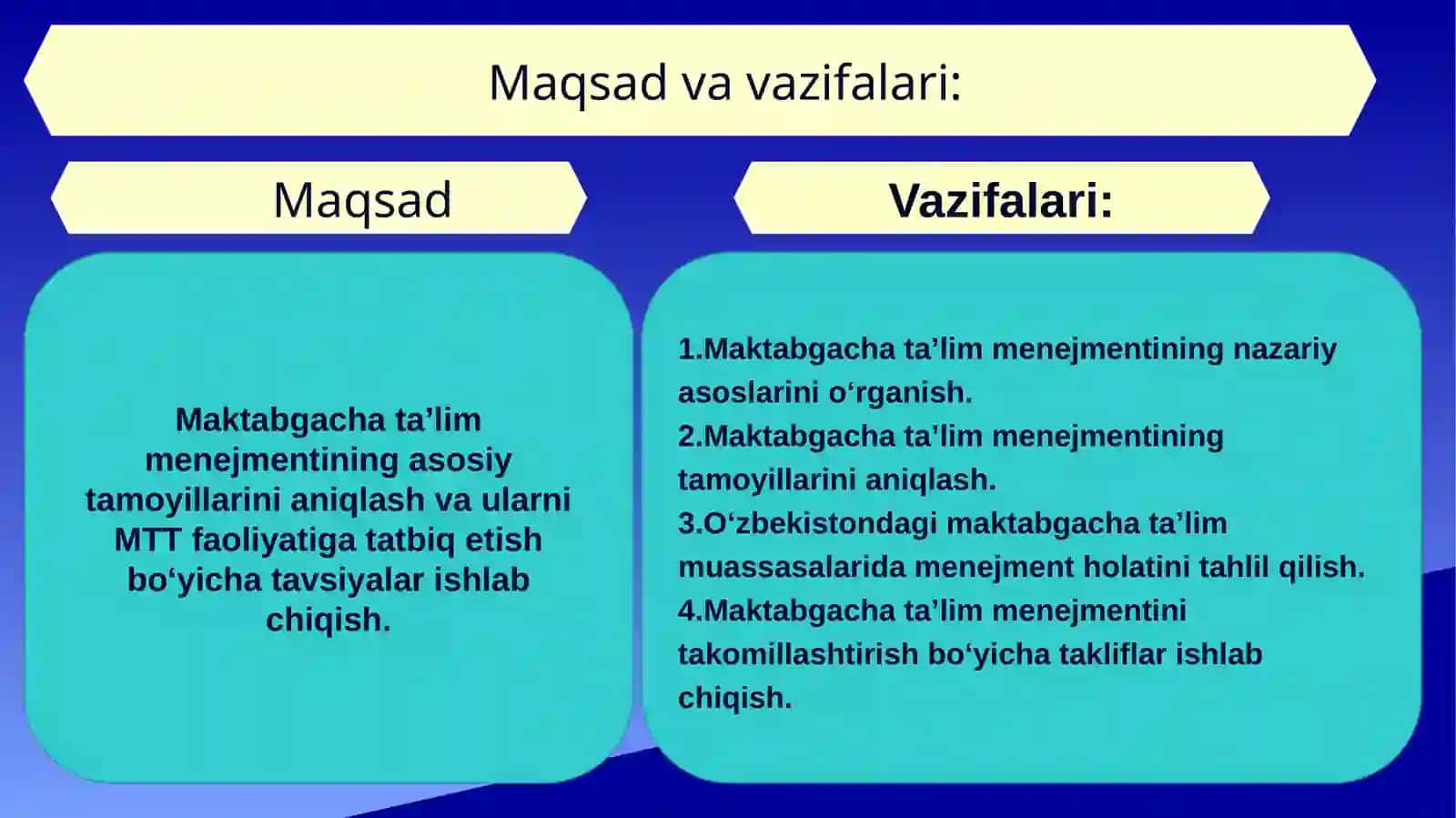 Maktabgacha ta’lim menejmentining asosiy tamoyillari 3
