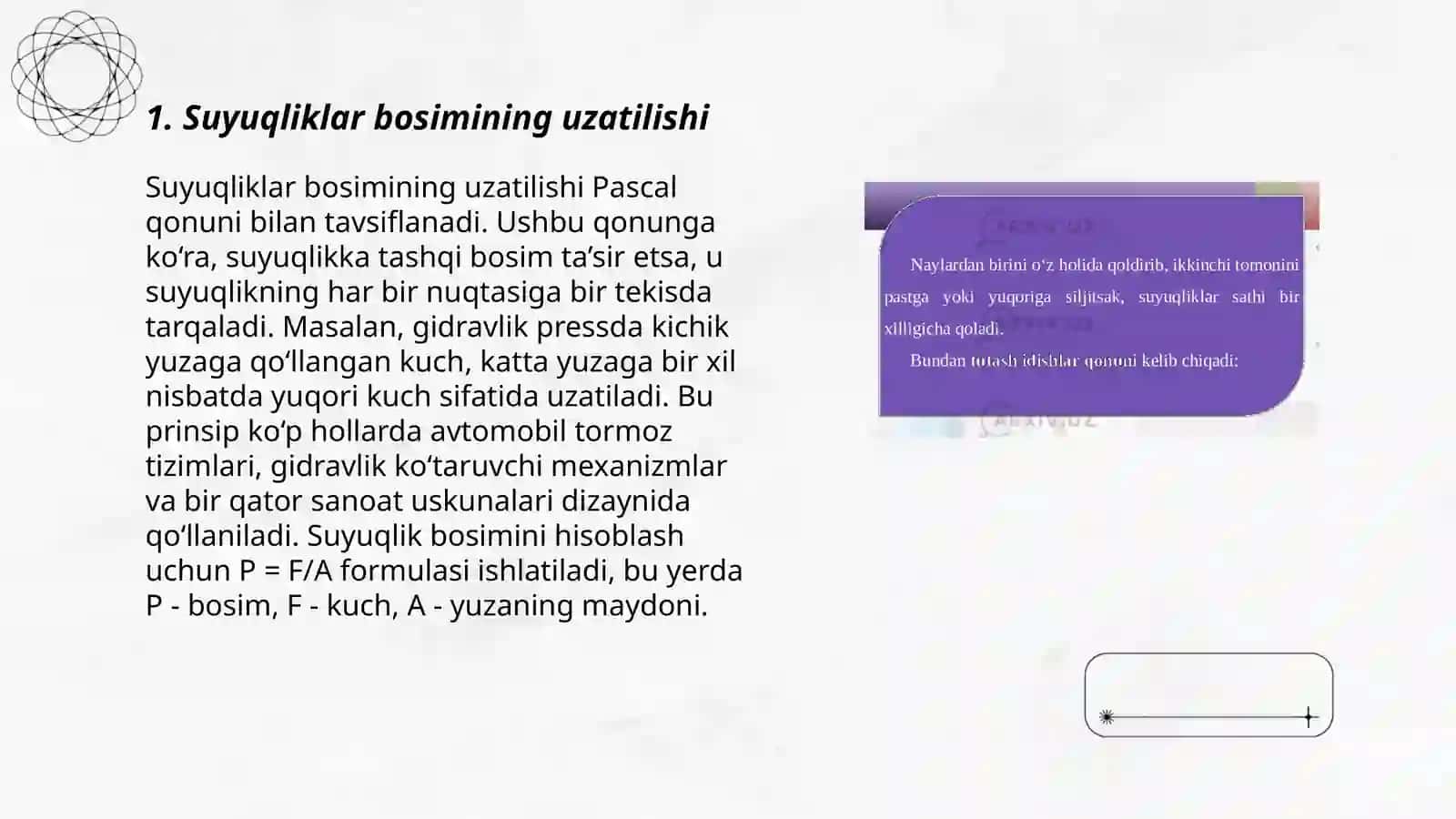 Suyuqlik va gazlarda bosimning uzatilishi 3