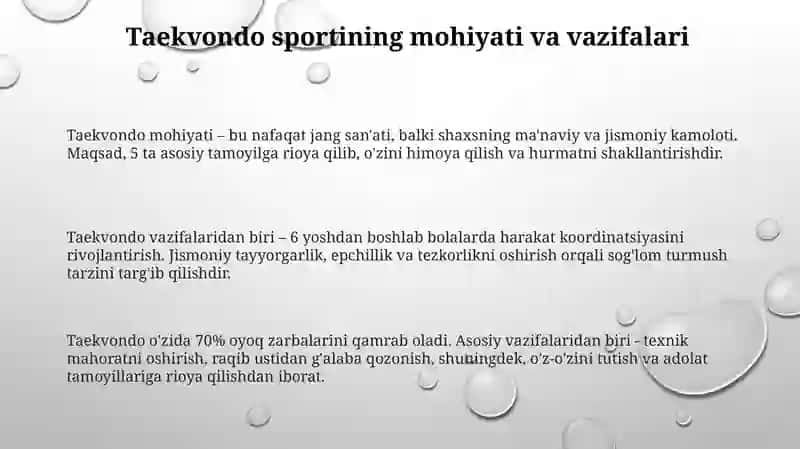 Taekwondo sportining mohiyati va vazifalari 3