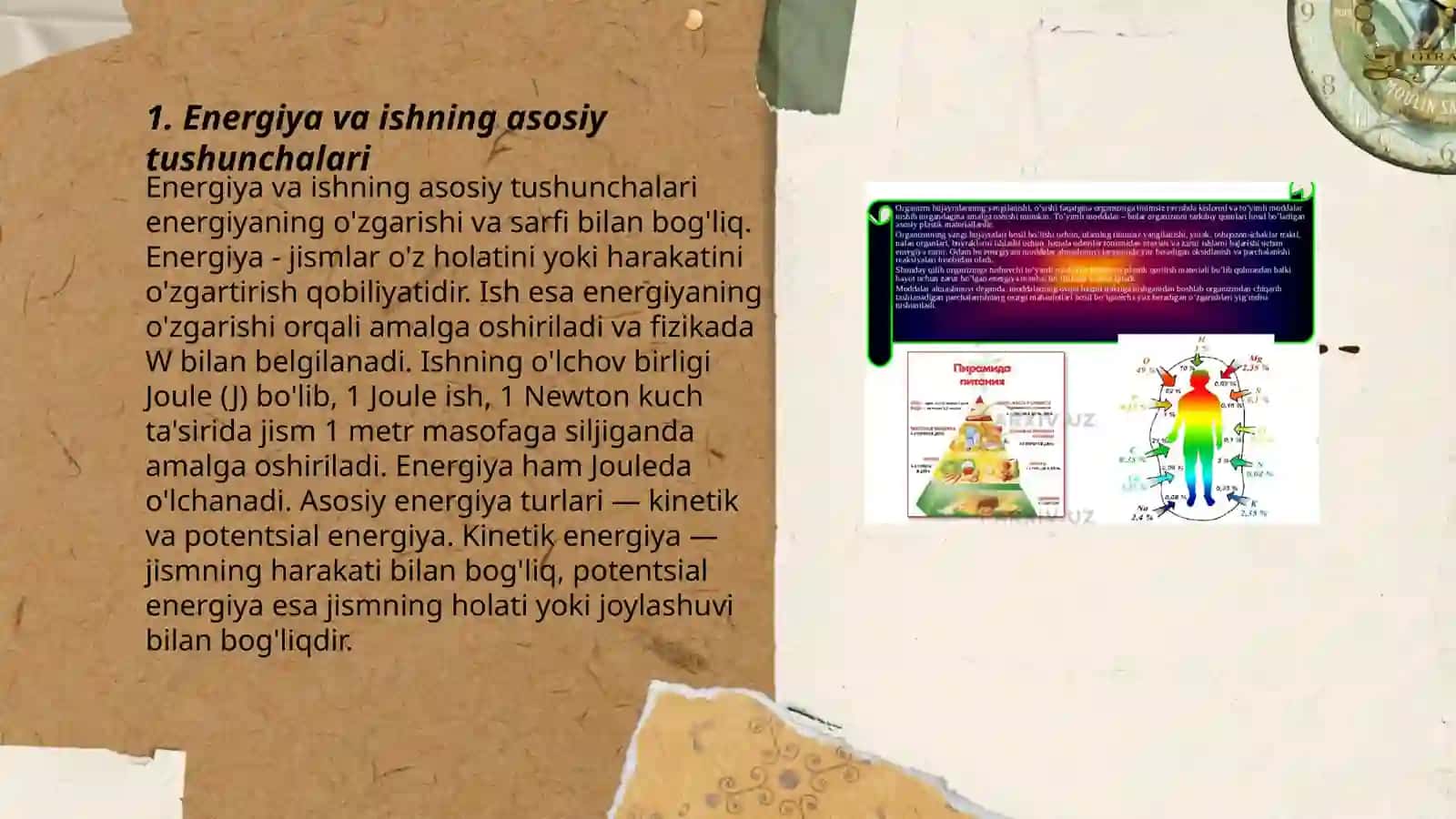 Energiya va ish. Jismning qiya tekslik bo'ylab harakatlanishda bajarilgan ish 3