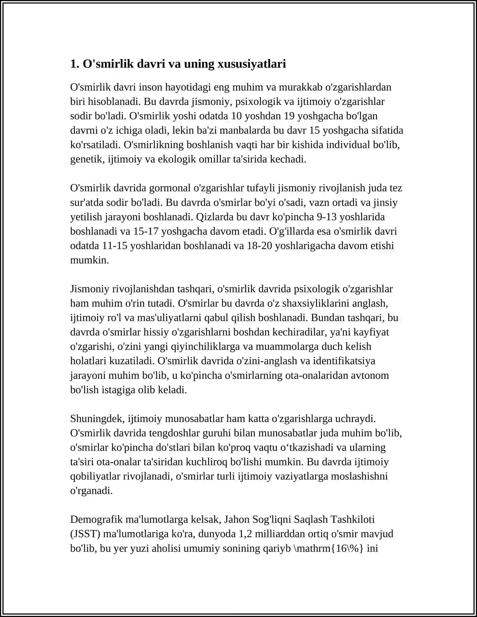 O'smirlik davri va uning xususiyatlari 3
