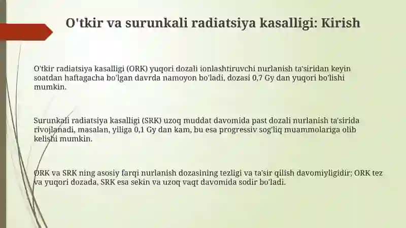 Ótkir va surunkali nur kasalligi 3
