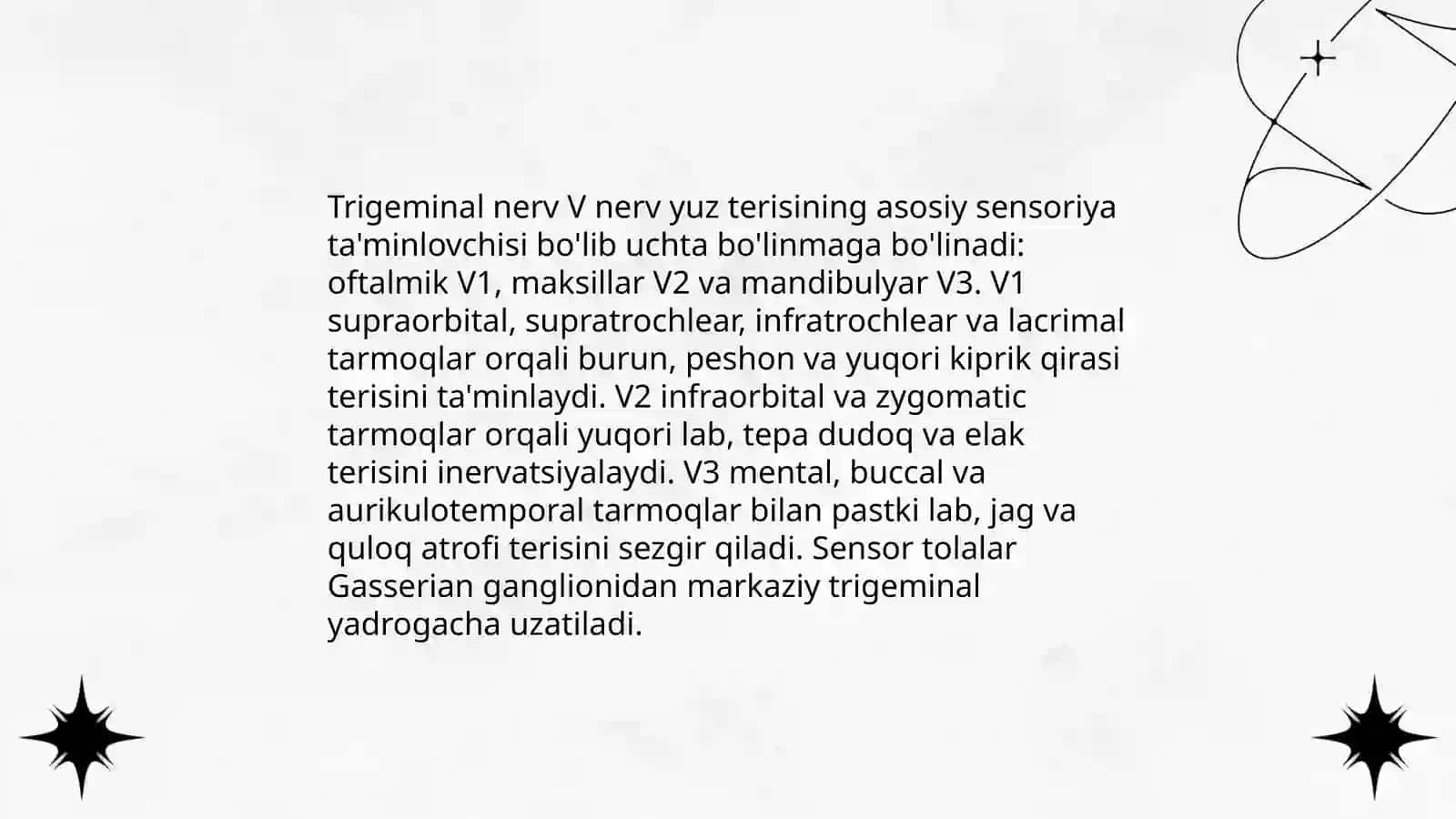 Yuz terisinning inervatsiyasi 3