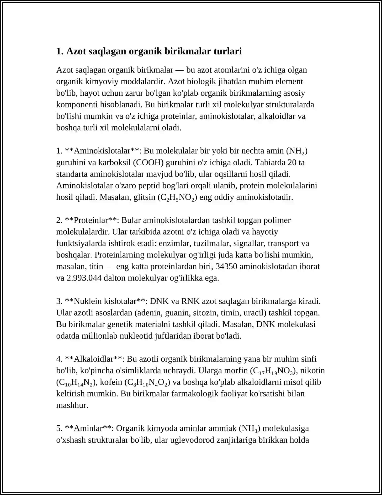 AZOT SAQLAGAN ORGANIK BIRIKMALAR.NITRO VA AMINOBIRIKMALAR 3