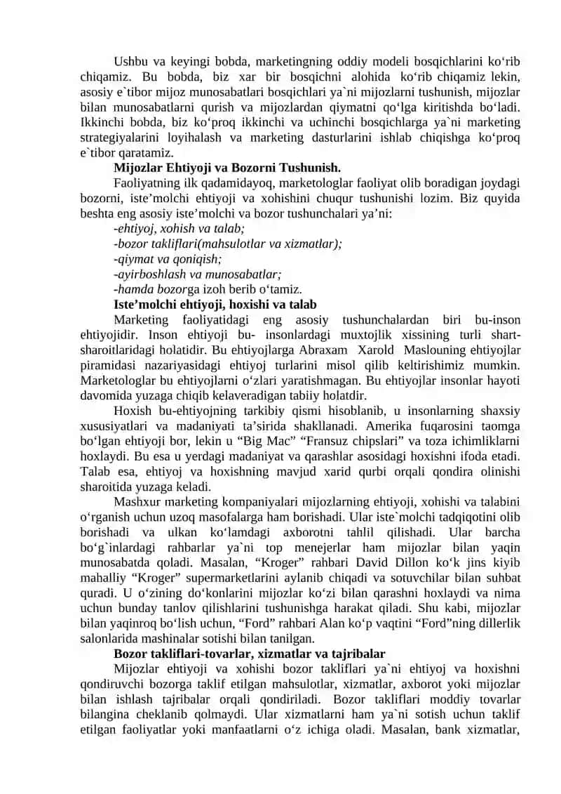 STRATEGIK MARKETING: SEGMENTASIYA, POZISIYALASH VA MAQSADLI BOZORNI TANLASH 3