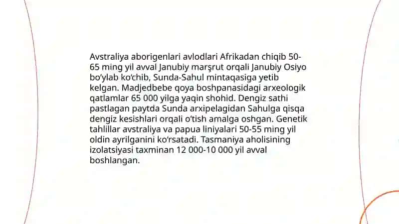 Avstraliya va Tasmaniya, Polizeniya, Yangi Zellandiya, Mikroneziya, Melaneziya xalqlari tarixi 3