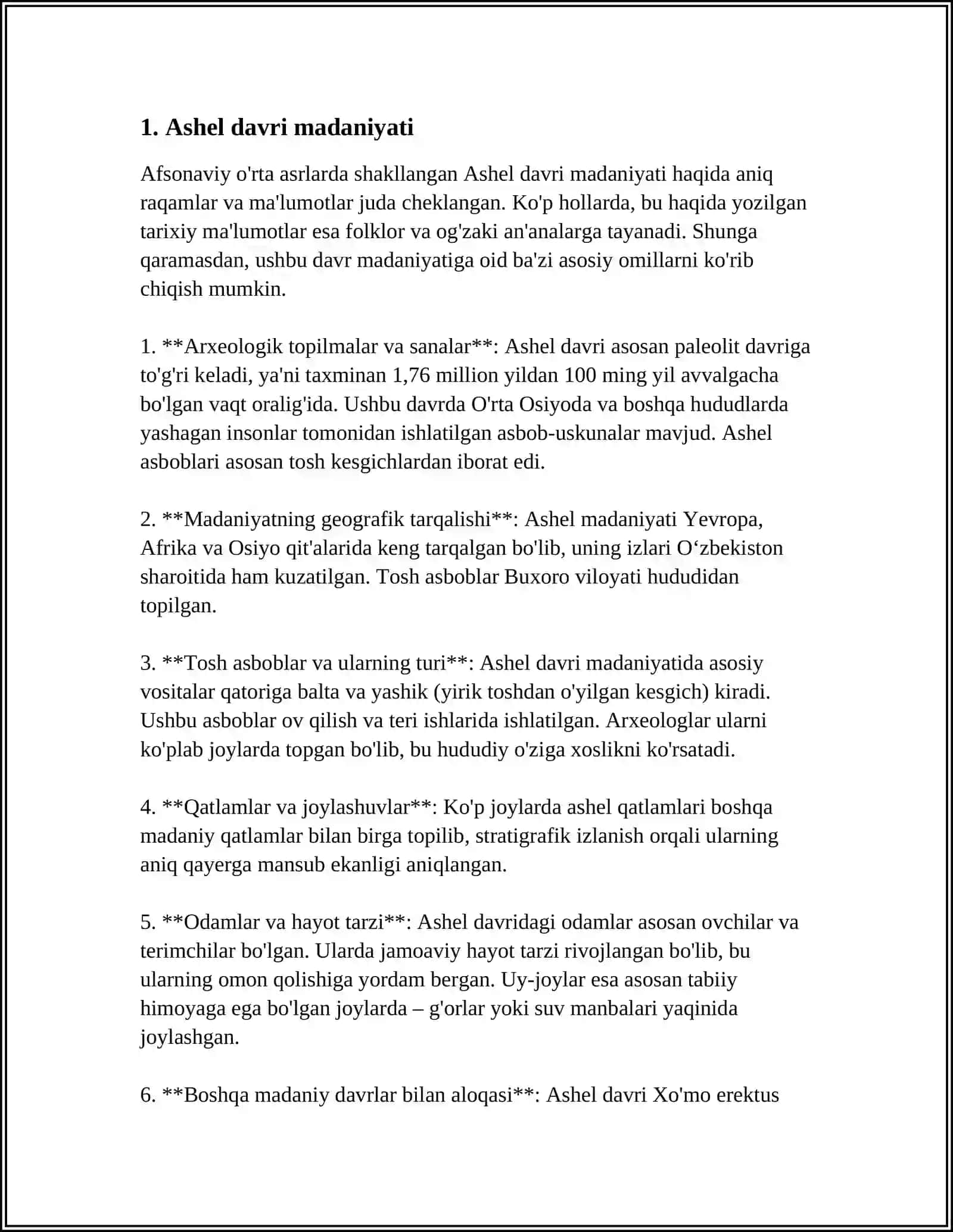 ASHEL DAVRI ARXEOLOGIK YODGORLIKLARI 3