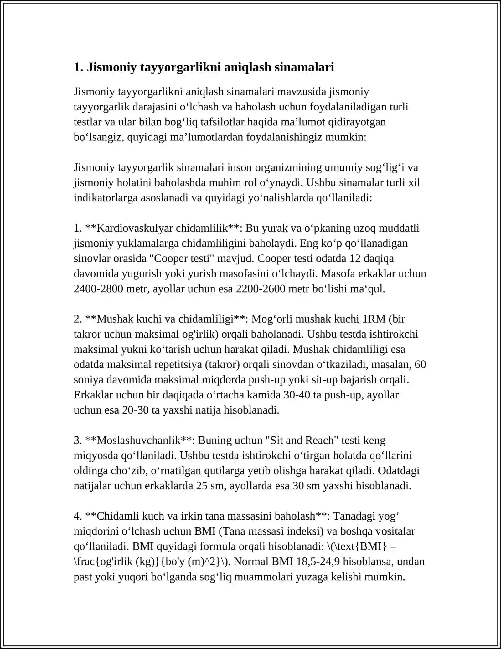 Jismoniy tayyorgarlikni aniqlash sinamalari 3