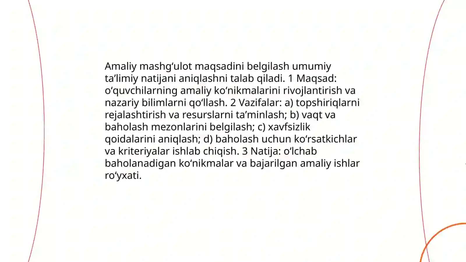 Amaliy mashgʻulotlarga tayyorgarlik koʻrish 3