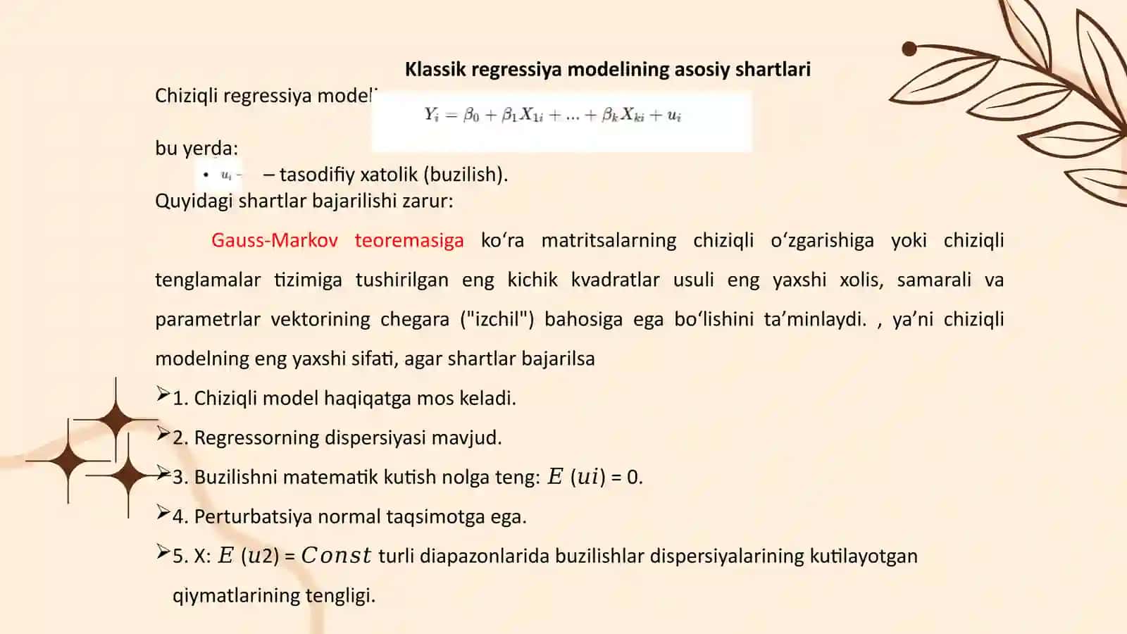 Gauss-Markov teoremasi 3