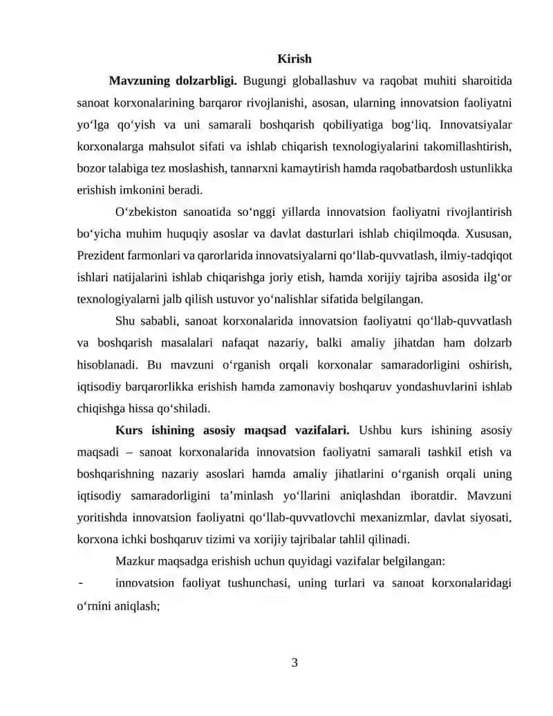 SANOAT KORXONALARIDA INNOVATSION FAOLIYATNI QO‘LLAB-QUVVATLASH VA BOSHQARISHNING AHAMIYATI 3