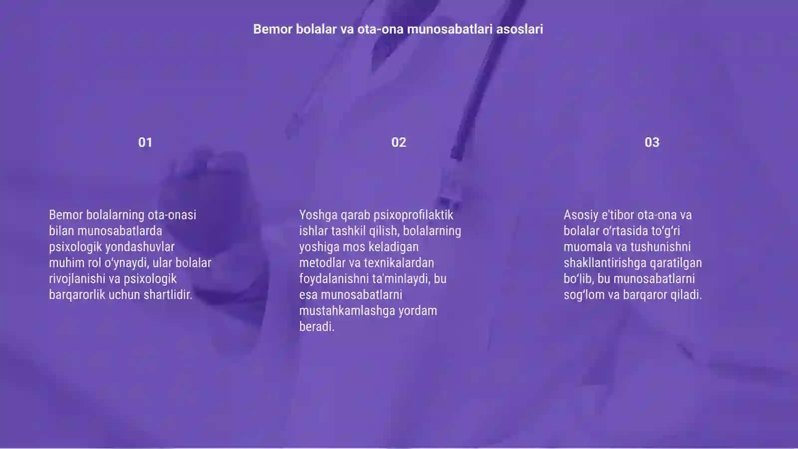 Bemor bolalarning ota-onasi bilan munosabatda boʻlish psixologiyasi 3