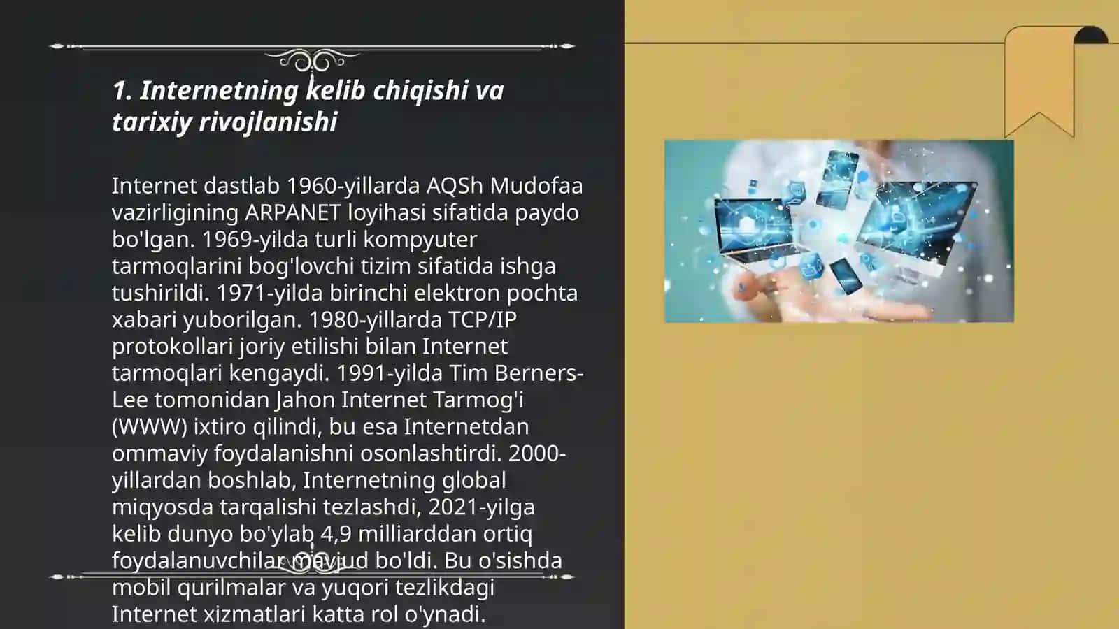 Intеrnеt tarmog‘i tariхi va bugungi kundagi o‘rni 3